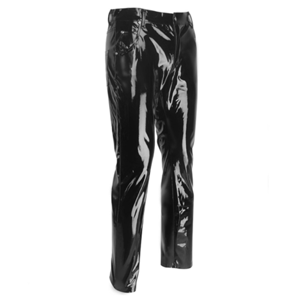 반짝 이는 PVC 라텍스 바지 남자 오토바이 블랙 망  - Motorcycle Gear Mens 리뷰 및 가격